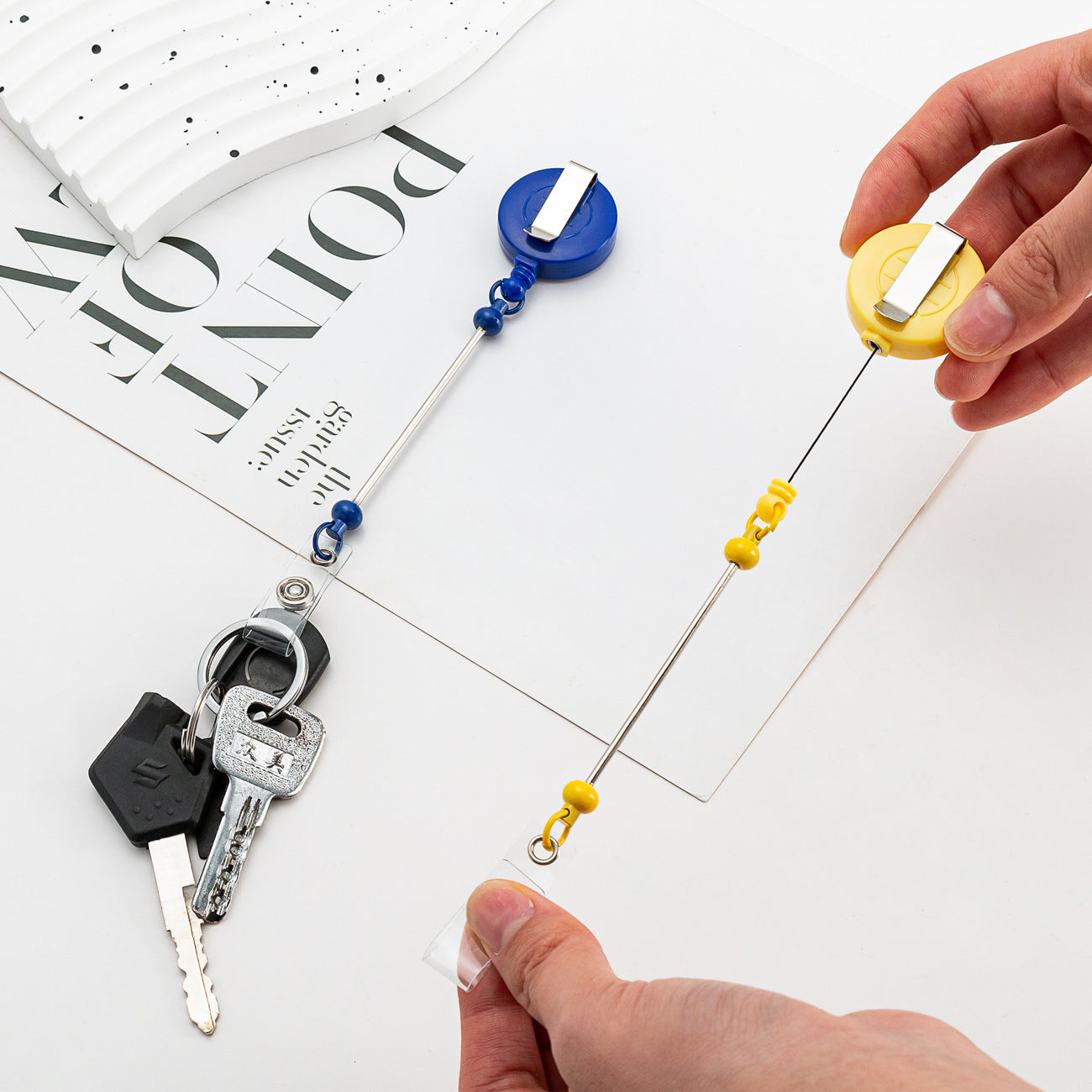 Wholesale Badge Reels DIY Beadable Bar  Retractable Keychain